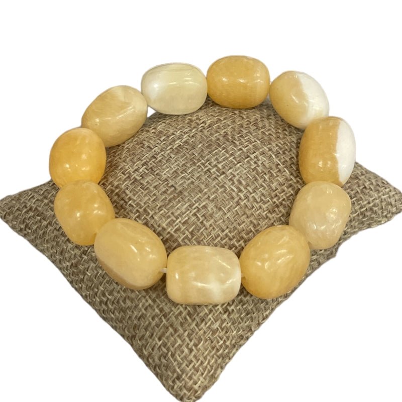 Large Semi - Precious Stone Stretch Bracelet - Vintage Vault Boutique