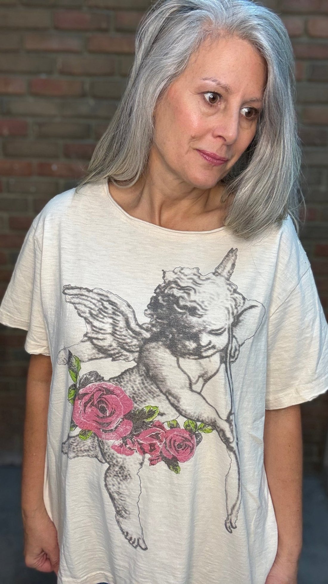 Cherub and Rose T-Shirt - Vintage Vault Boutique