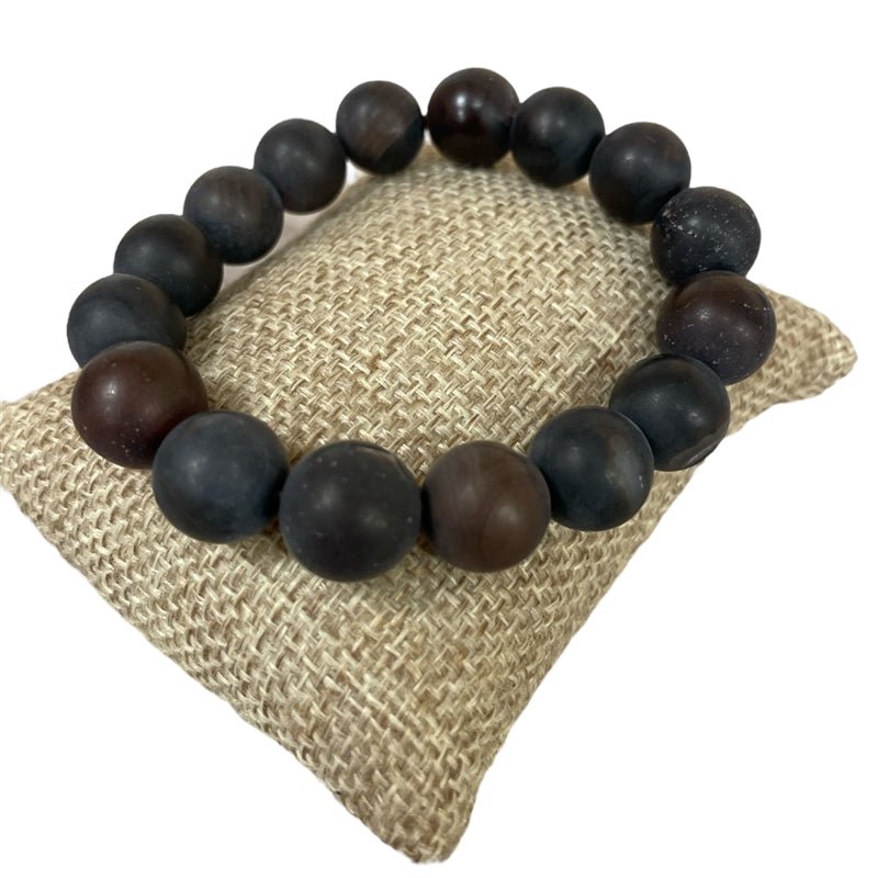12mm Semi - Precious Stone Stretch Bracelet - Vintage Vault Boutique