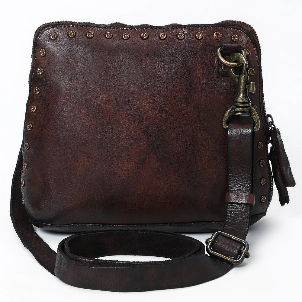 Brown Leather Coin Purse Bag