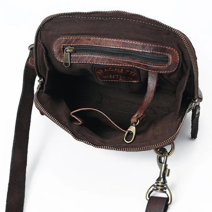 Brown Leather Coin Purse Bag