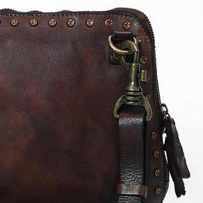Brown Leather Coin Purse Bag