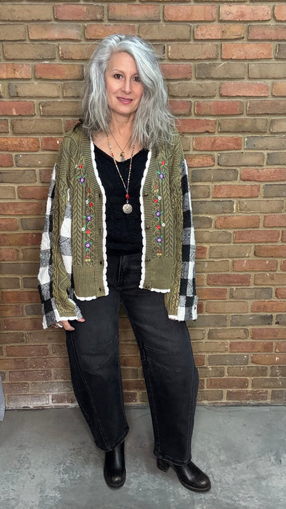 Olive Mixed Up Sweater