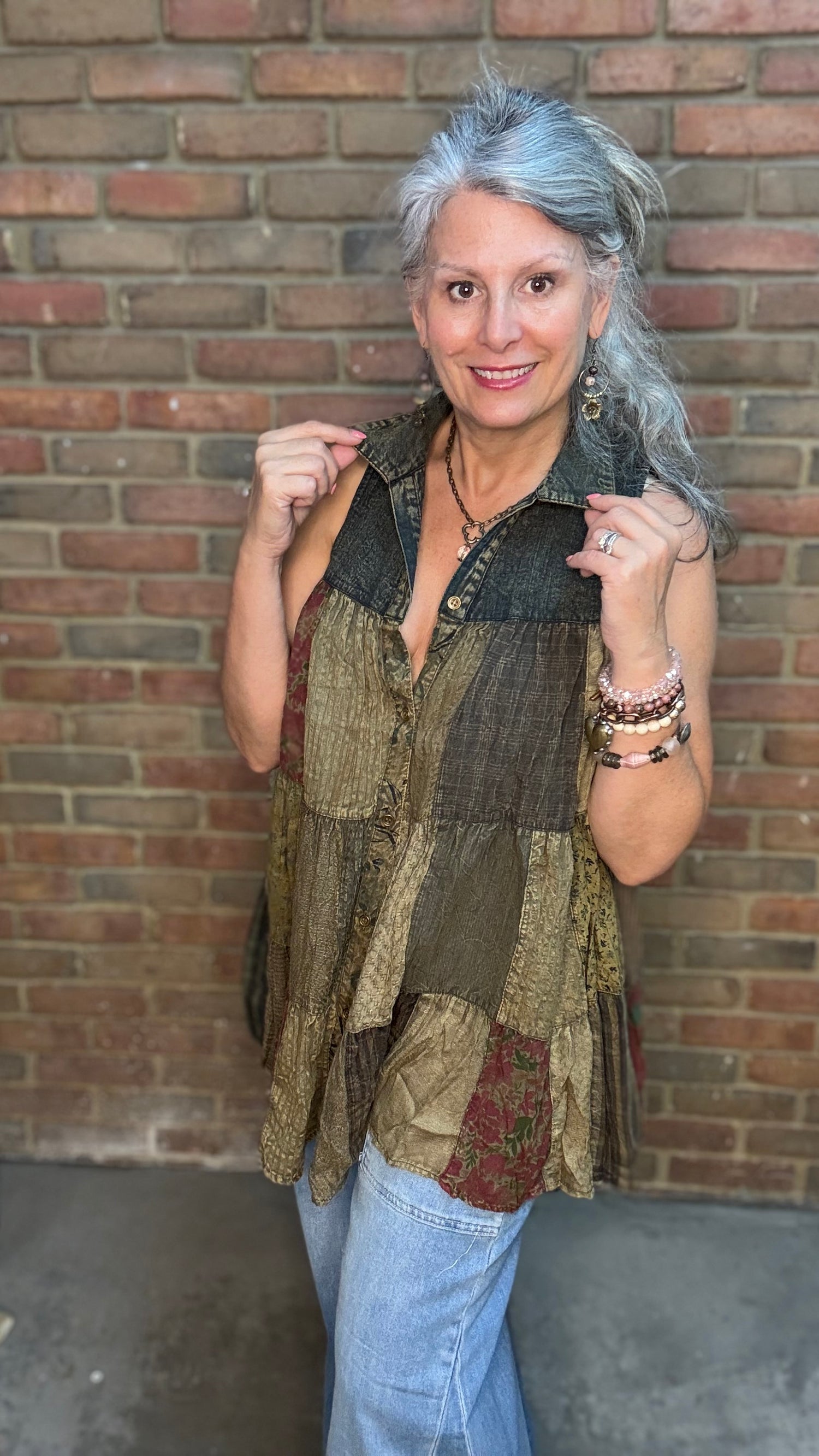 Boho Sleeveless Patchwork Top