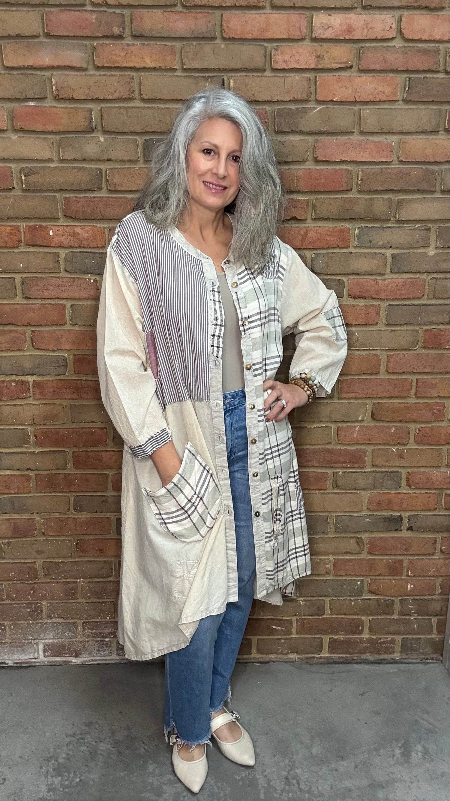 Mix Print Tunic Shirt