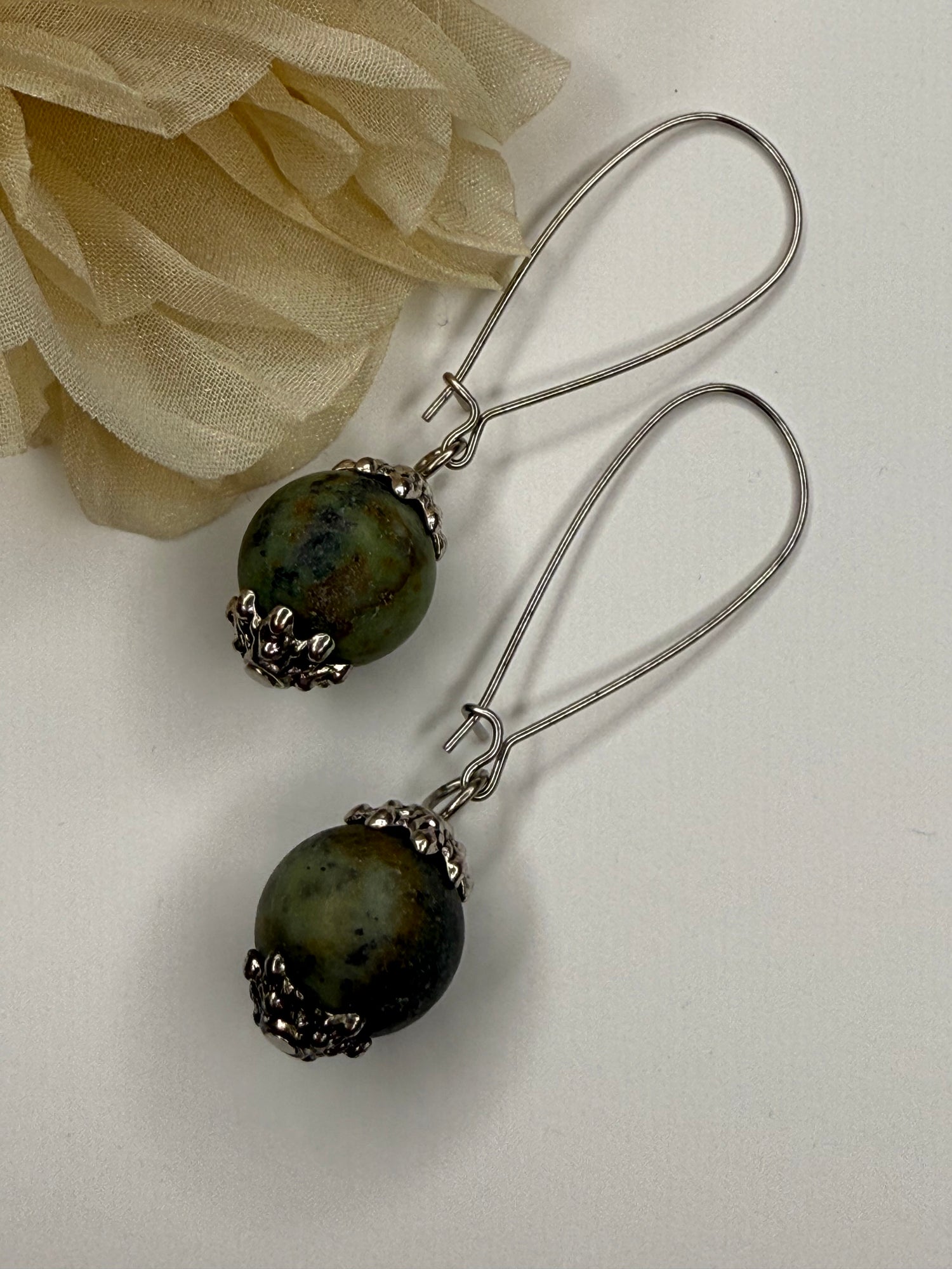 African Turquoise Drop Earring