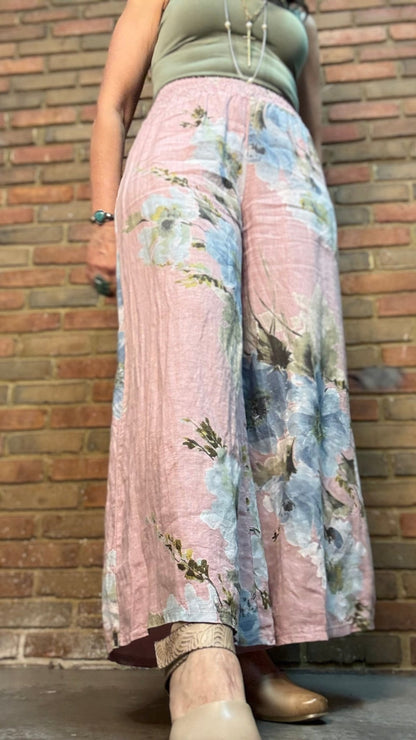 Smocked Print Pants - Vintage Vault Boutique
