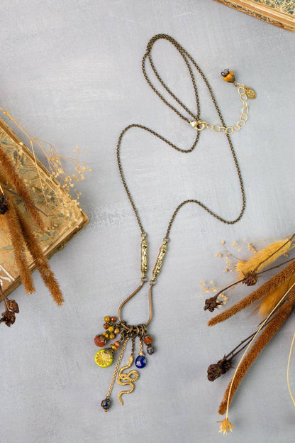 Azulejo Tassel Necklaces 004N - Vintage Vault Boutique