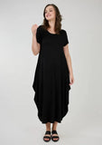 Front view of model wearing Camilla Knit Black Dress.