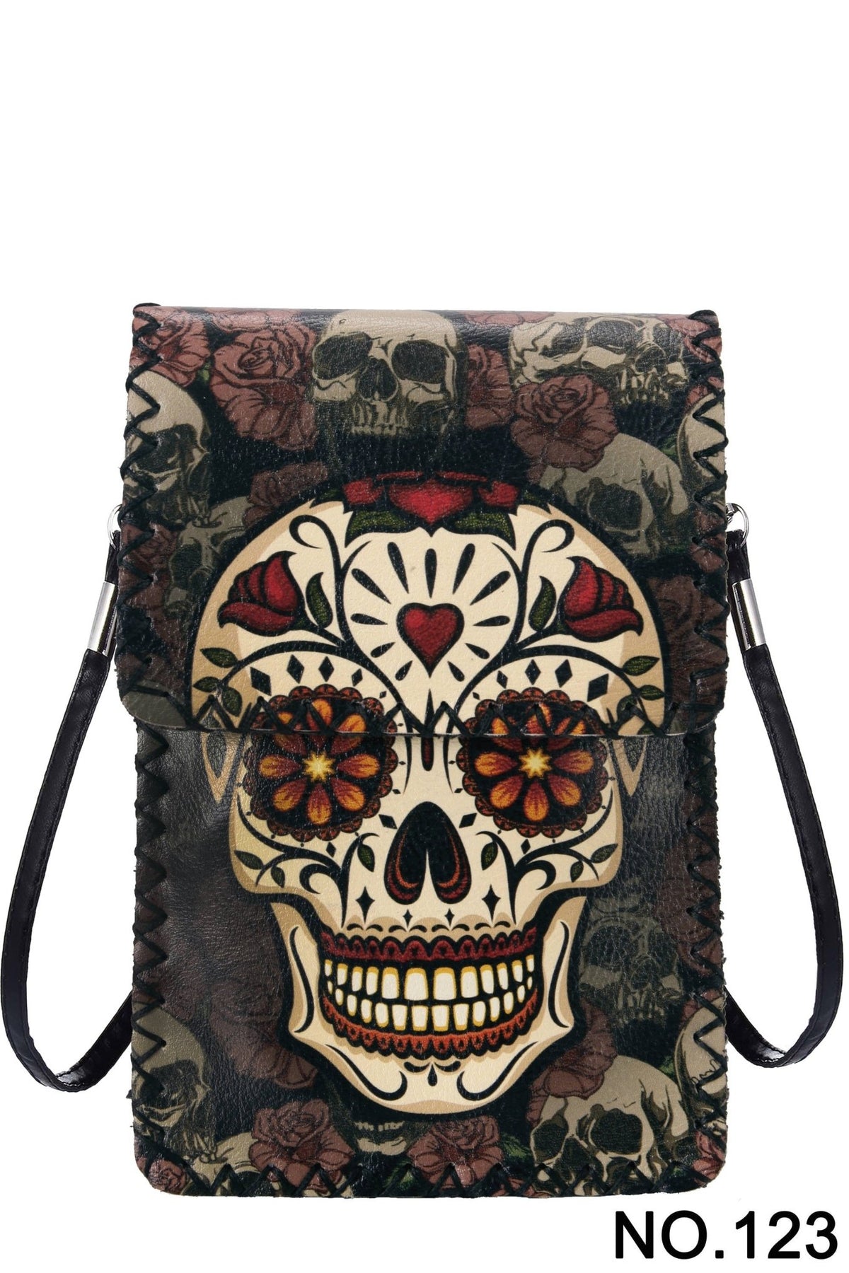Sugar Skull Cross Body Bag 123 - Vintage Vault Boutique