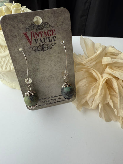 African Turquoise Drop Earring