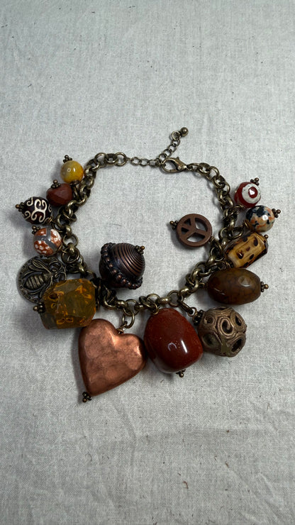 Copper Heart Charm Bracelet