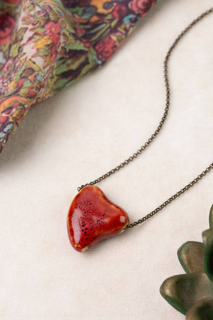 Freedom 18-20" Ceramic Heart Statement Necklace