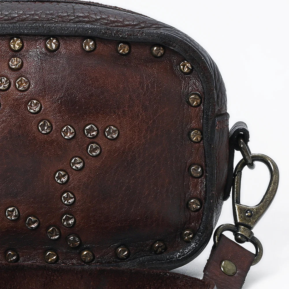 Leather Star Studded Bag