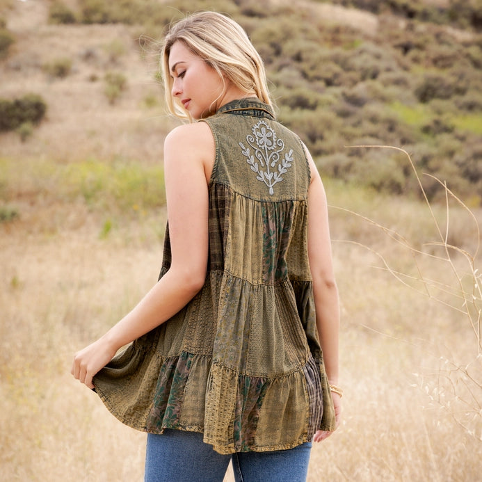 Boho Sleeveless Patchwork Top