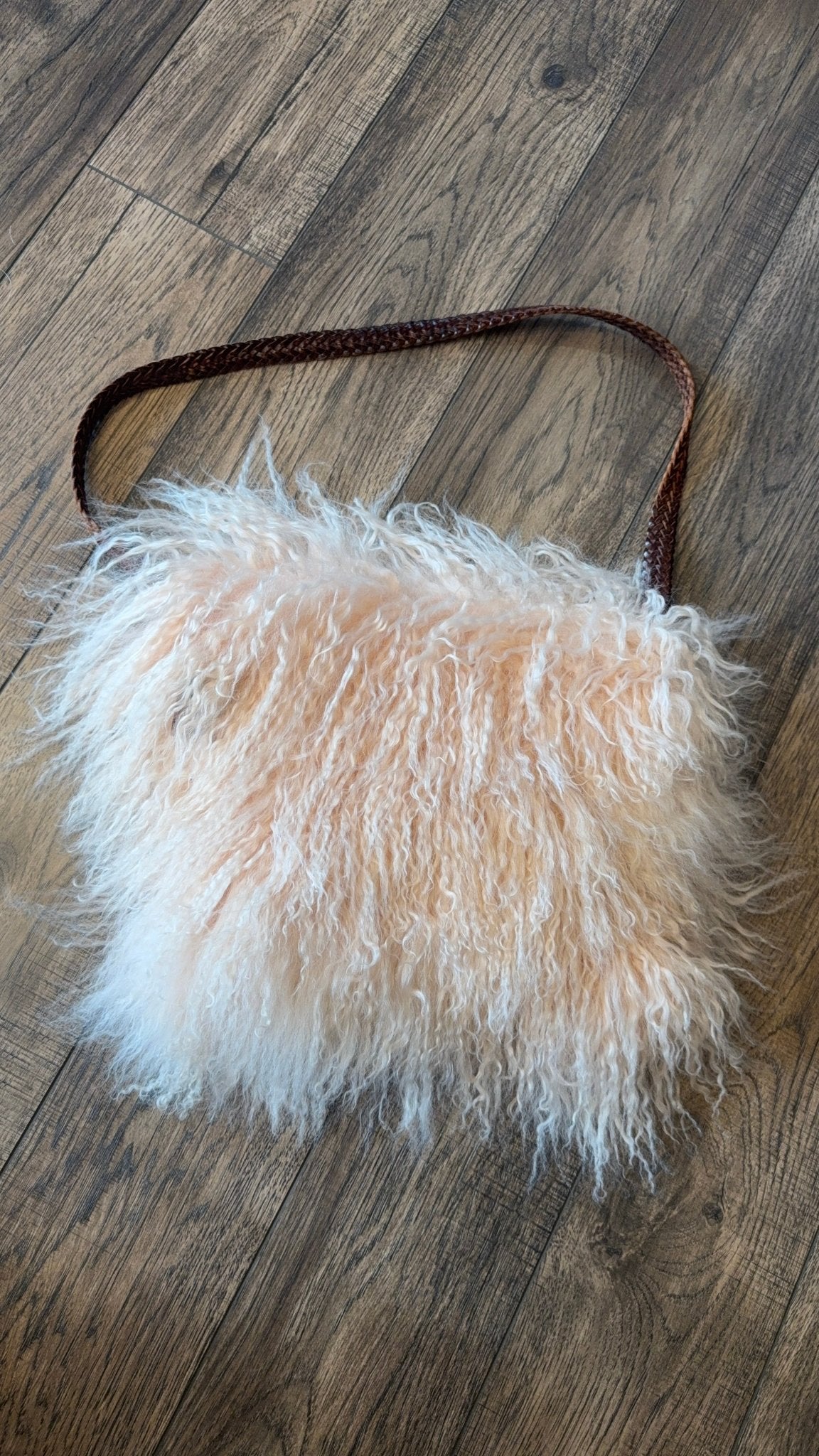 Large Pink Mongolian Fur Bag - Vintage Vault Boutique