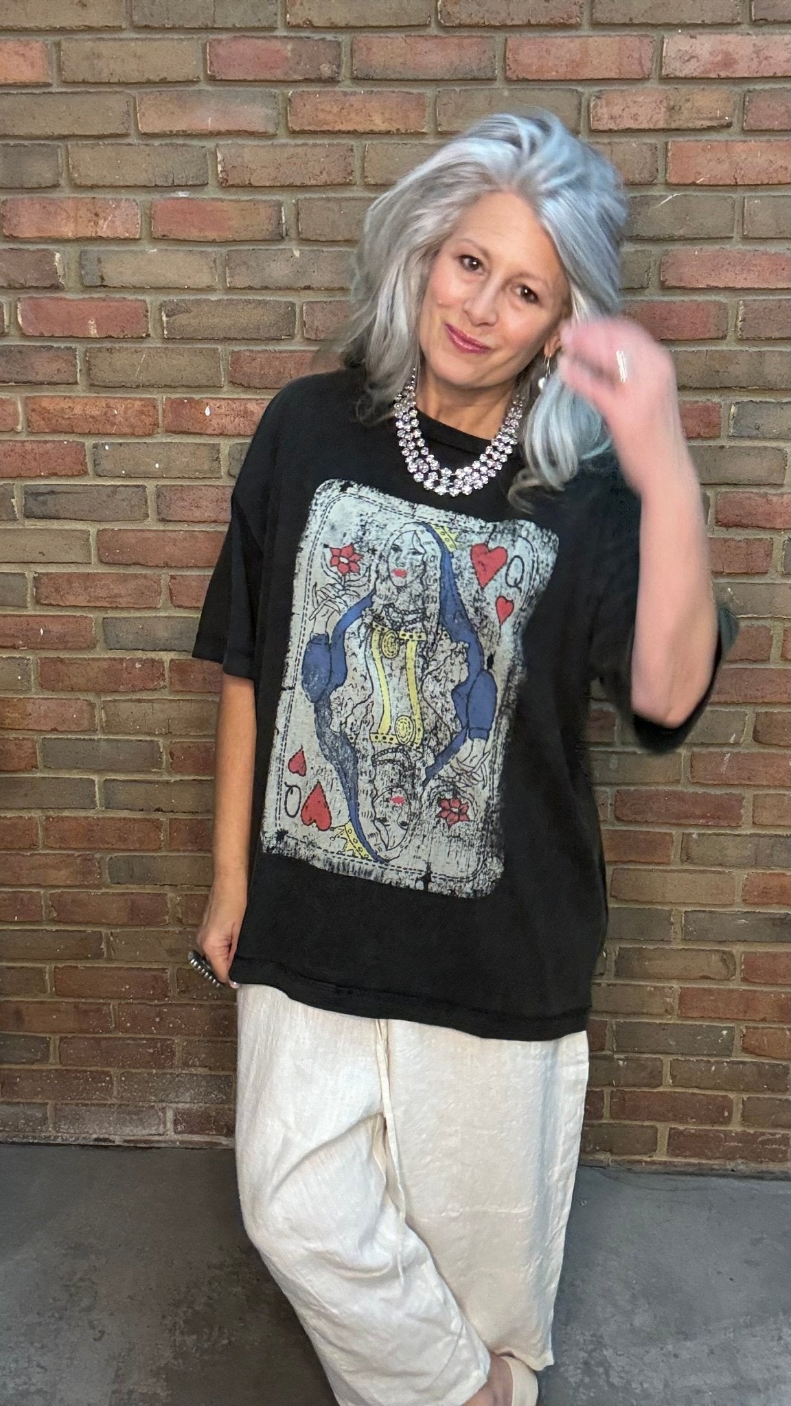 Queen of Hearts Card T-Shirt - Vintage Vault Boutique
