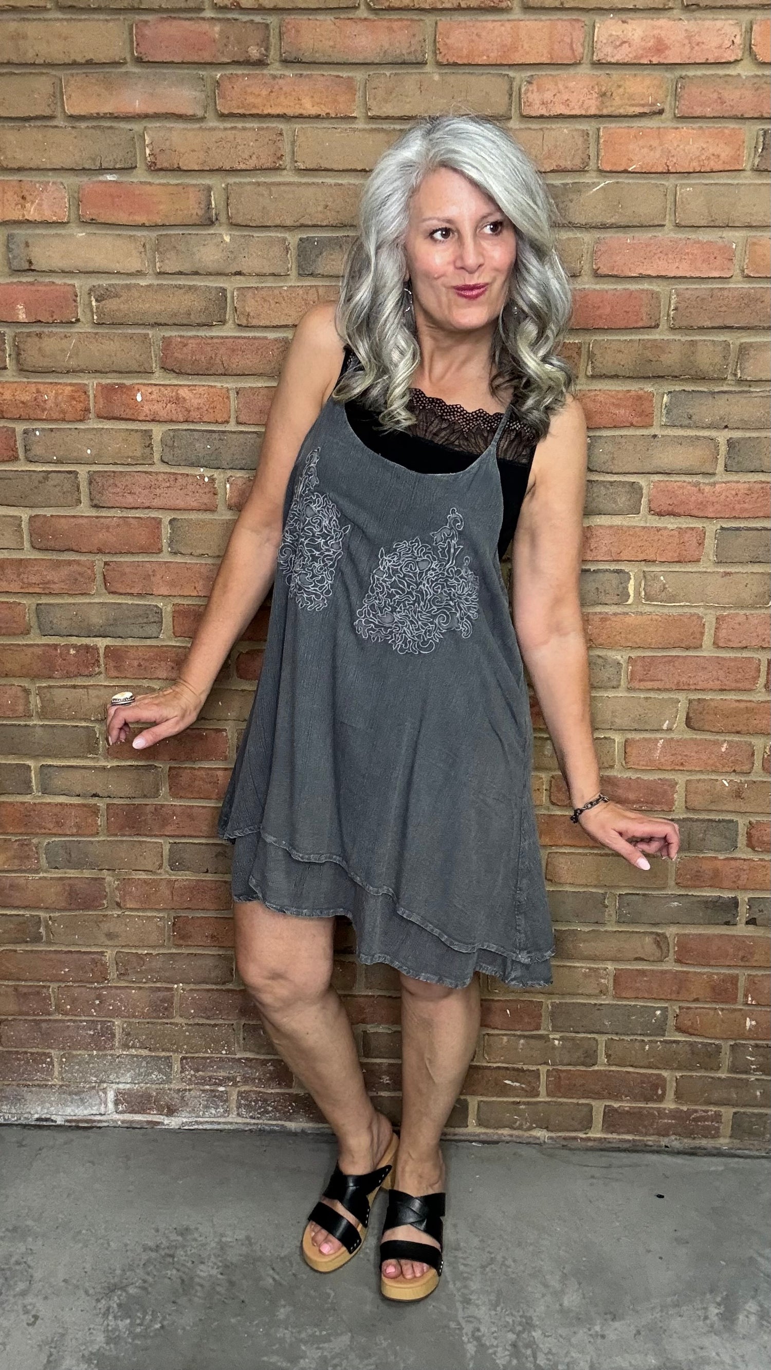 Long Charcoal Tunic Tank
