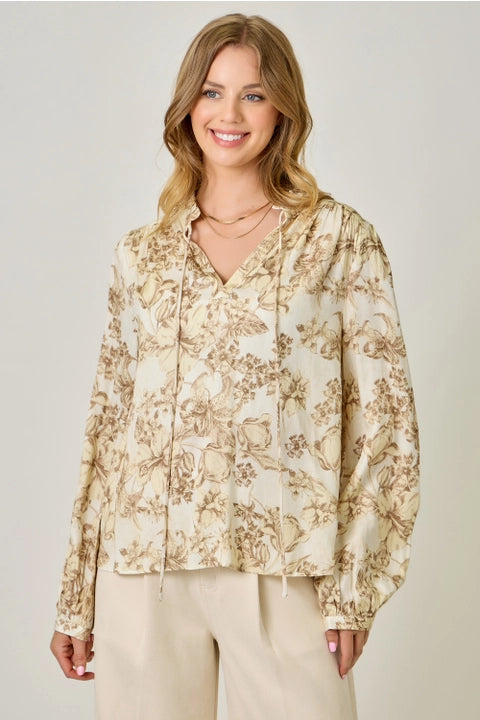 Printed Peasant Blouse