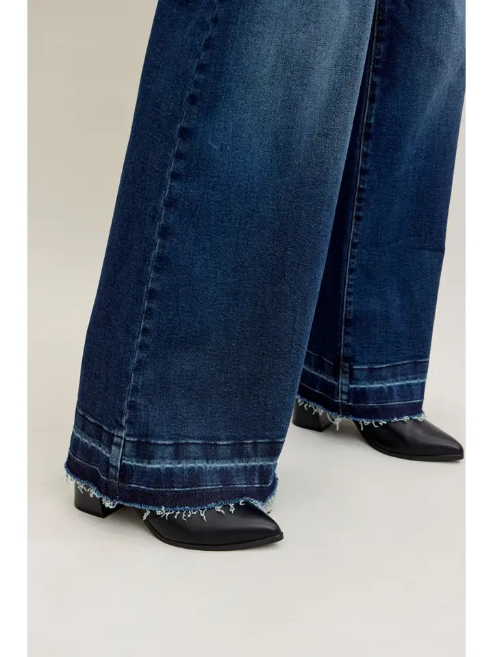 Judy Blue Palazzo Front Patch Pocket Jeans