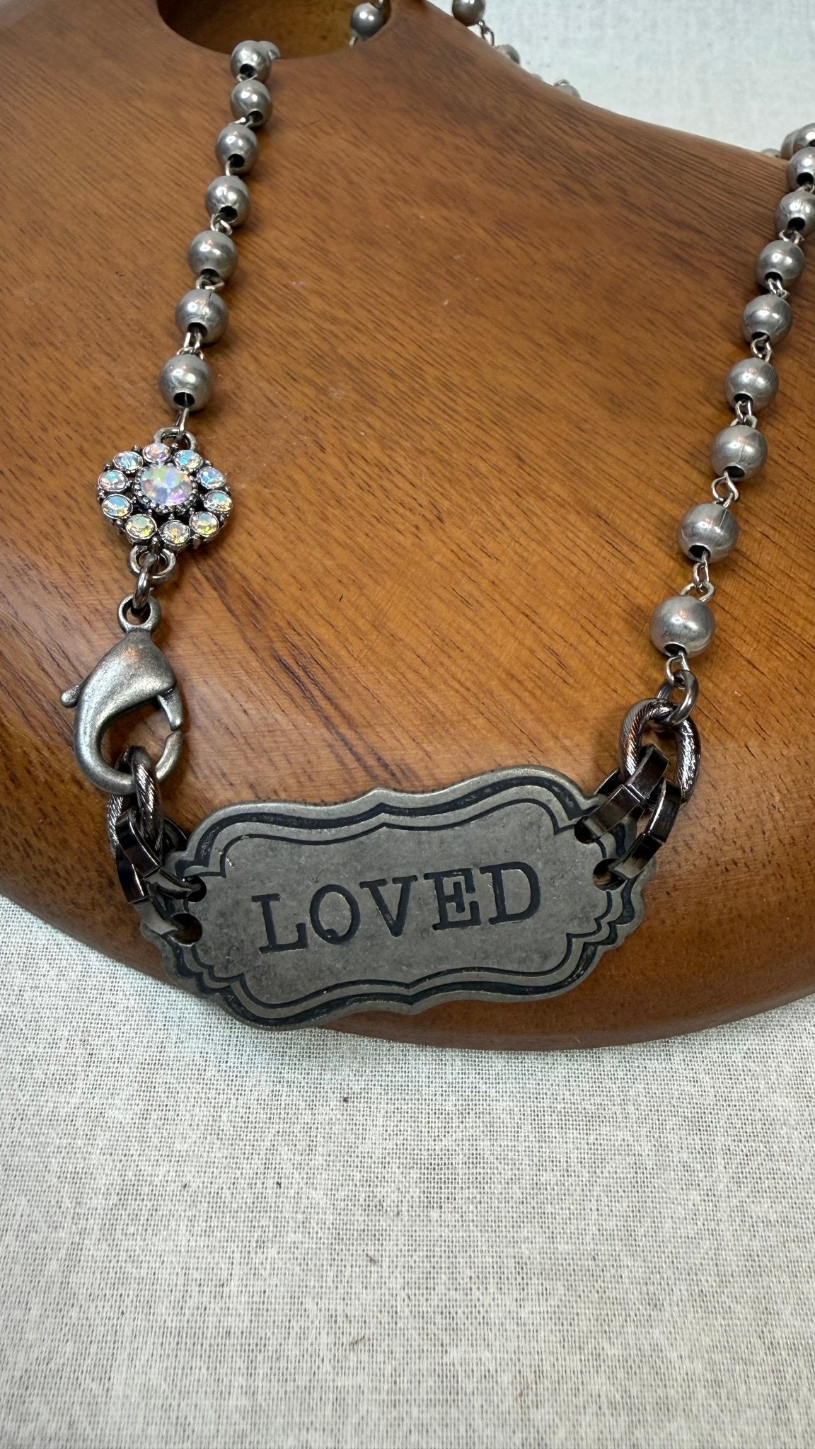 Loved Vintage Stamped Bar Necklace - Vintage Vault Boutique