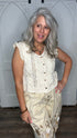 Short Crochet Vest with Buttons - Vintage Vault Boutique