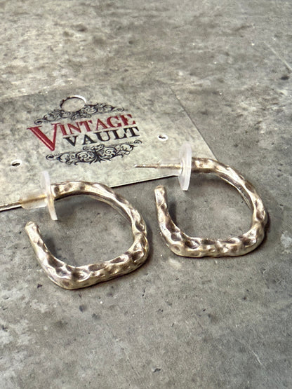 Small Silver Hoop Post Earrings