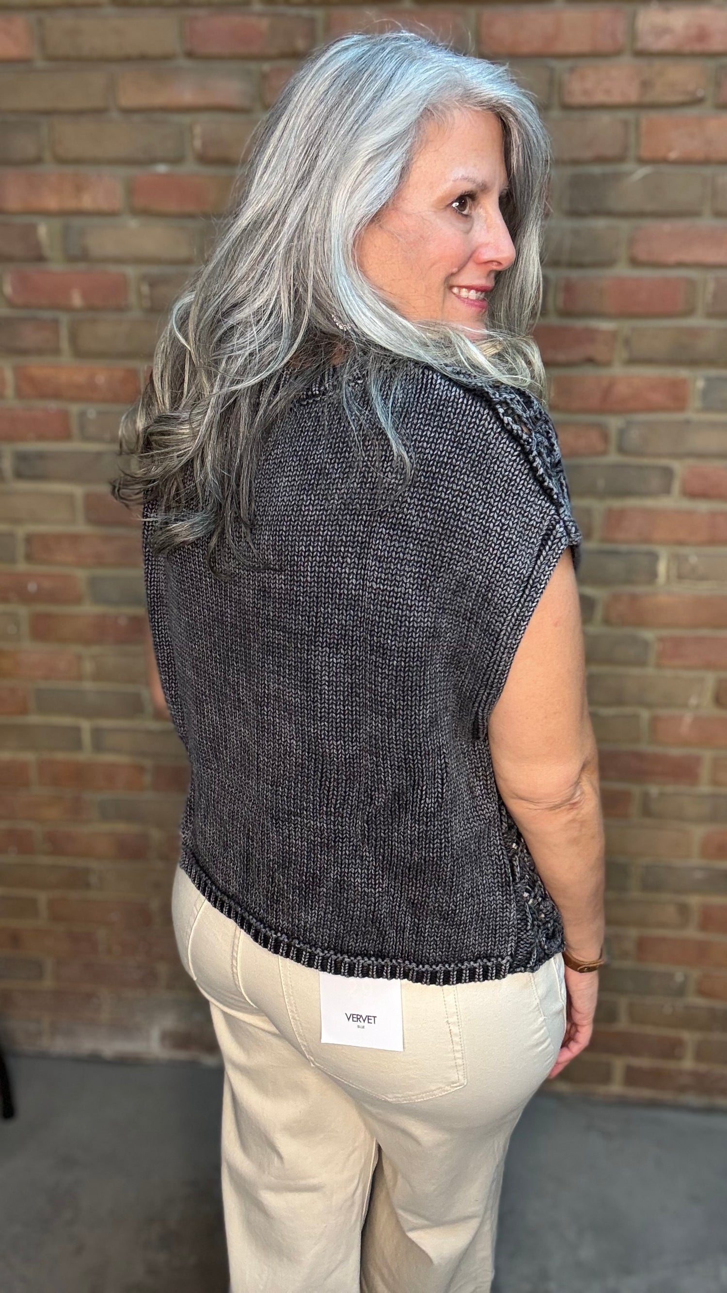 Sleeveless Sweater Vest BLACK