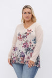 TENT Lightweight Flower Print Long Sleeve Sweater  #211