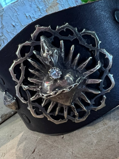 Sacred Heart Leather Bracelet