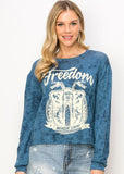 Freedom Motorcycle Box Fit Knit Top BLUE #624