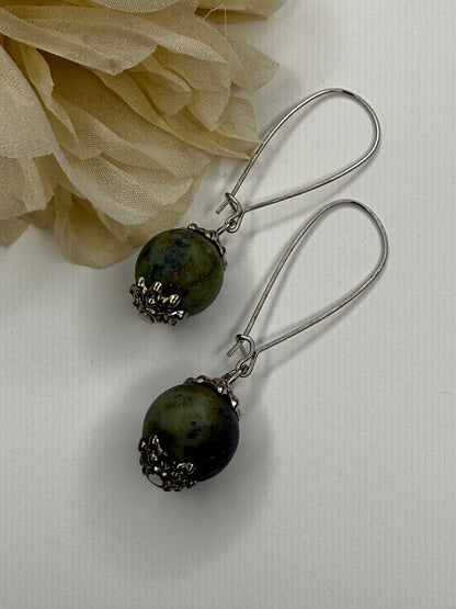 African Turquoise Drop Earring
