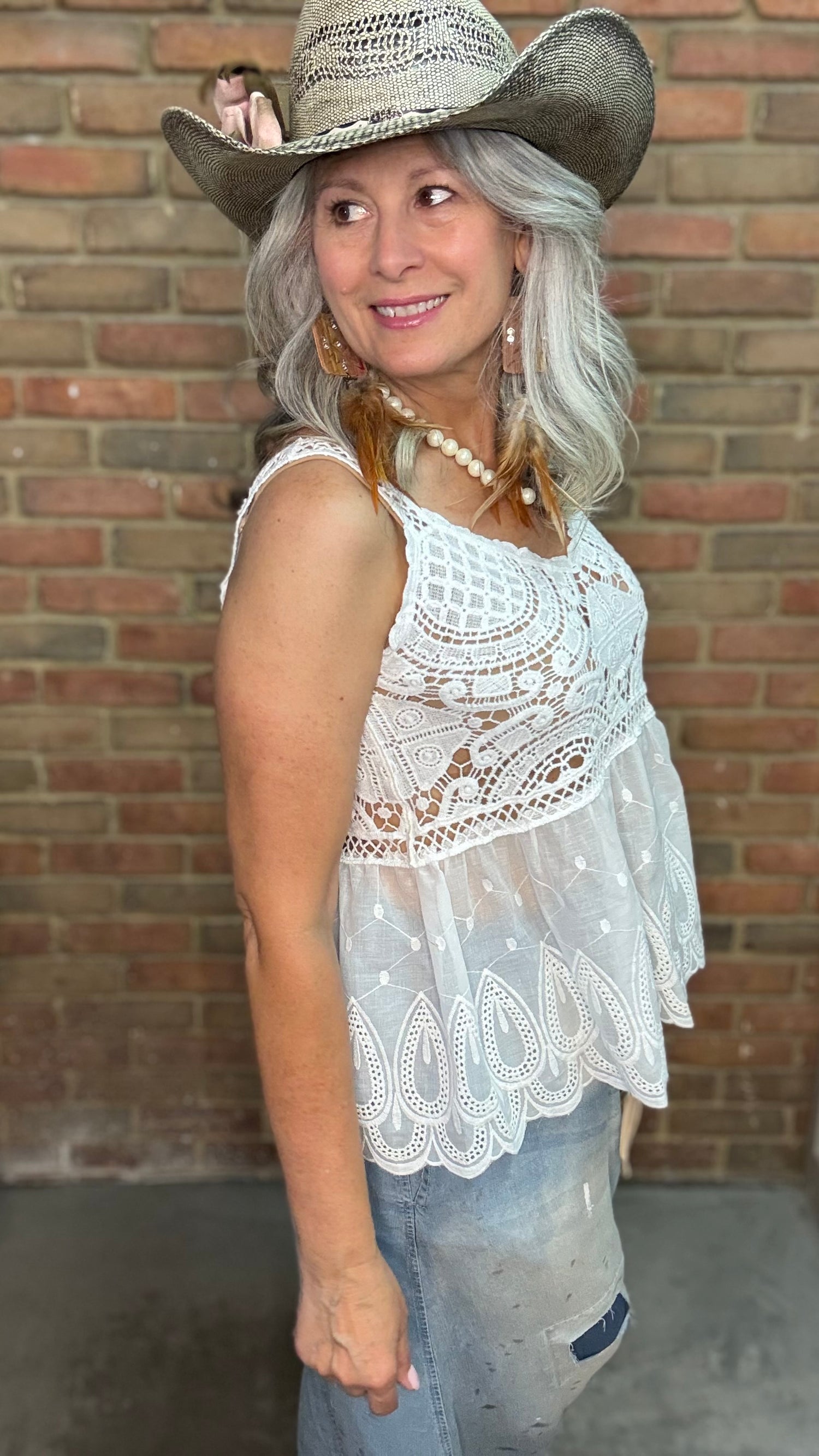 Crochet Embroidery Tank Top