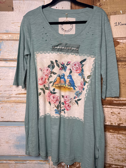 Tweetheart Vintage Rhinestone Tee