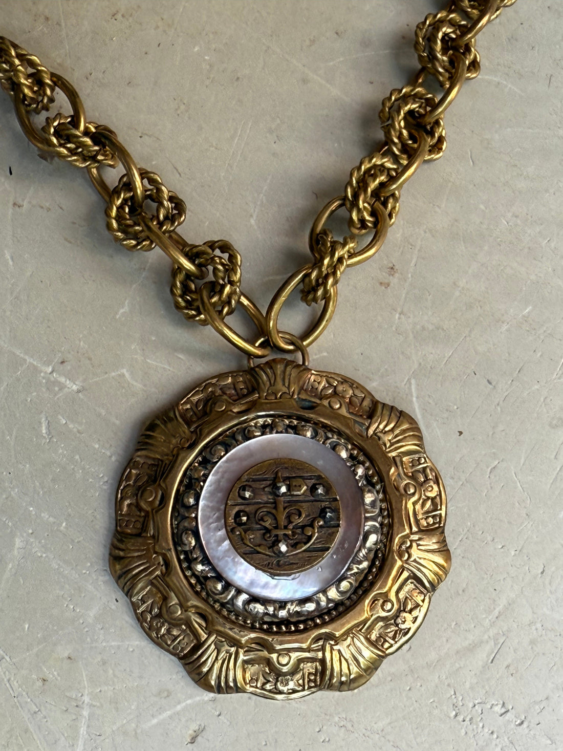 EKD Vintage Victorian Button Necklace