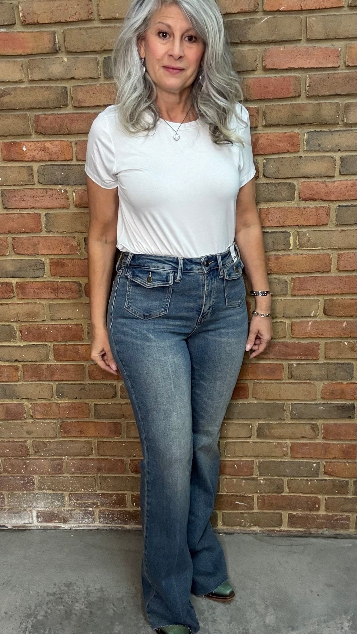 Judy Blue Flare with Front Flap Pocket Jeans - Vintage Vault Boutique