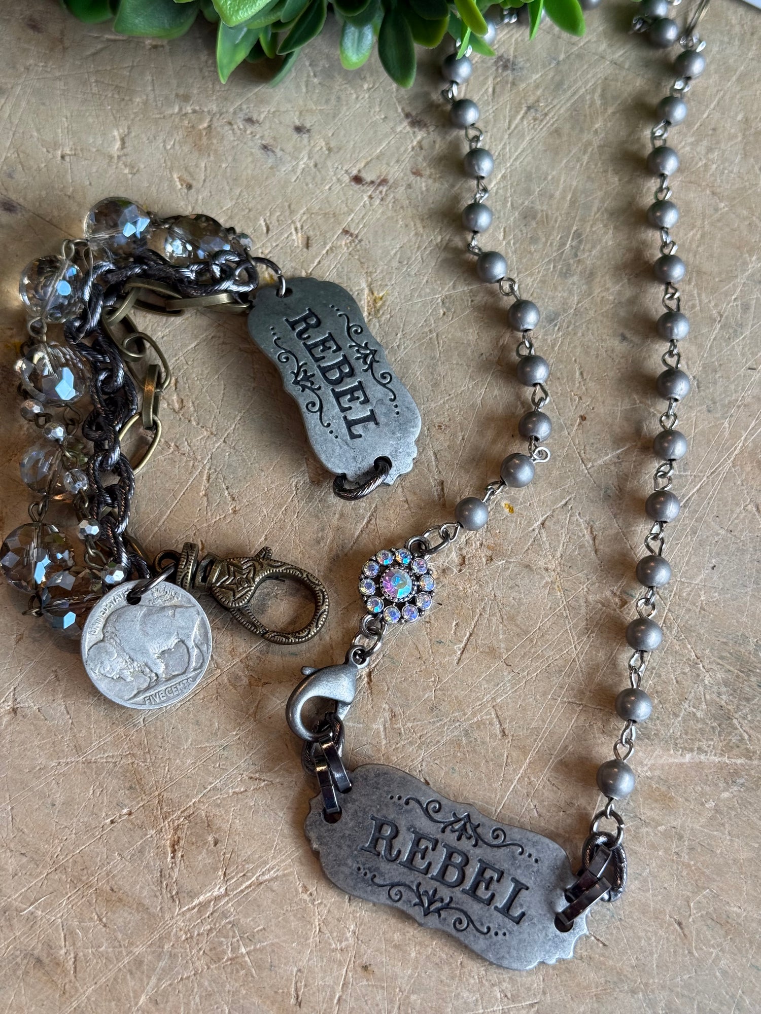 Rebel Vintage Stamped Bracelet