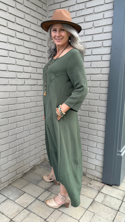 Army Green Airflow Dress