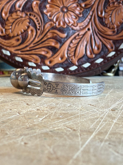 Triple Ball Navajo Silver Cuff