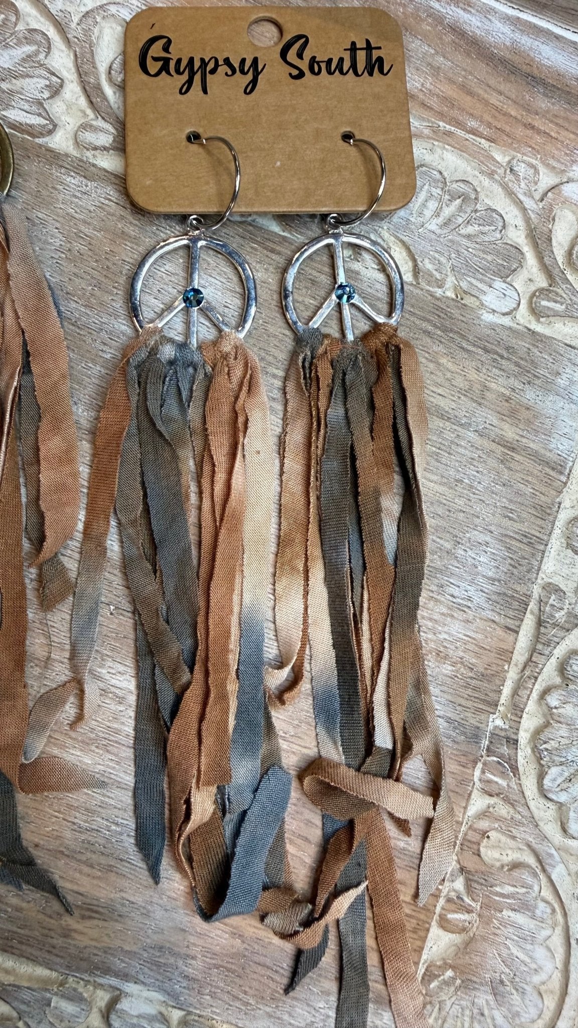 Peace with Tassel Earring - Vintage Vault Boutique