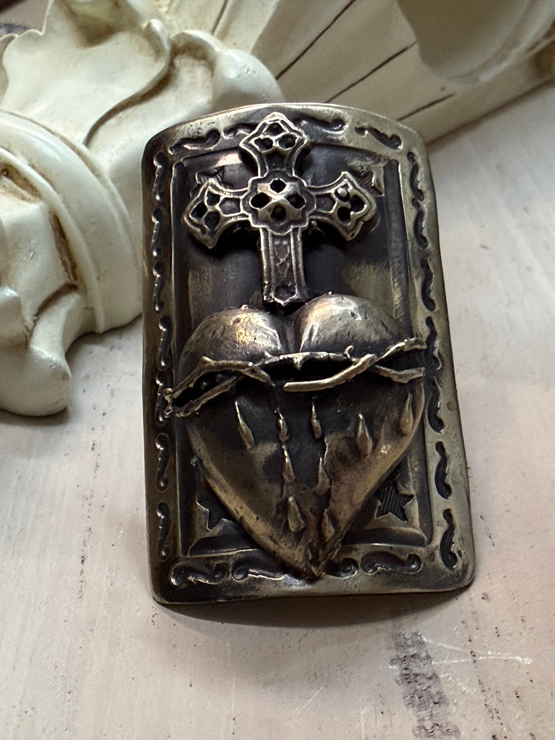 Bleeding Heart with Cross Ring