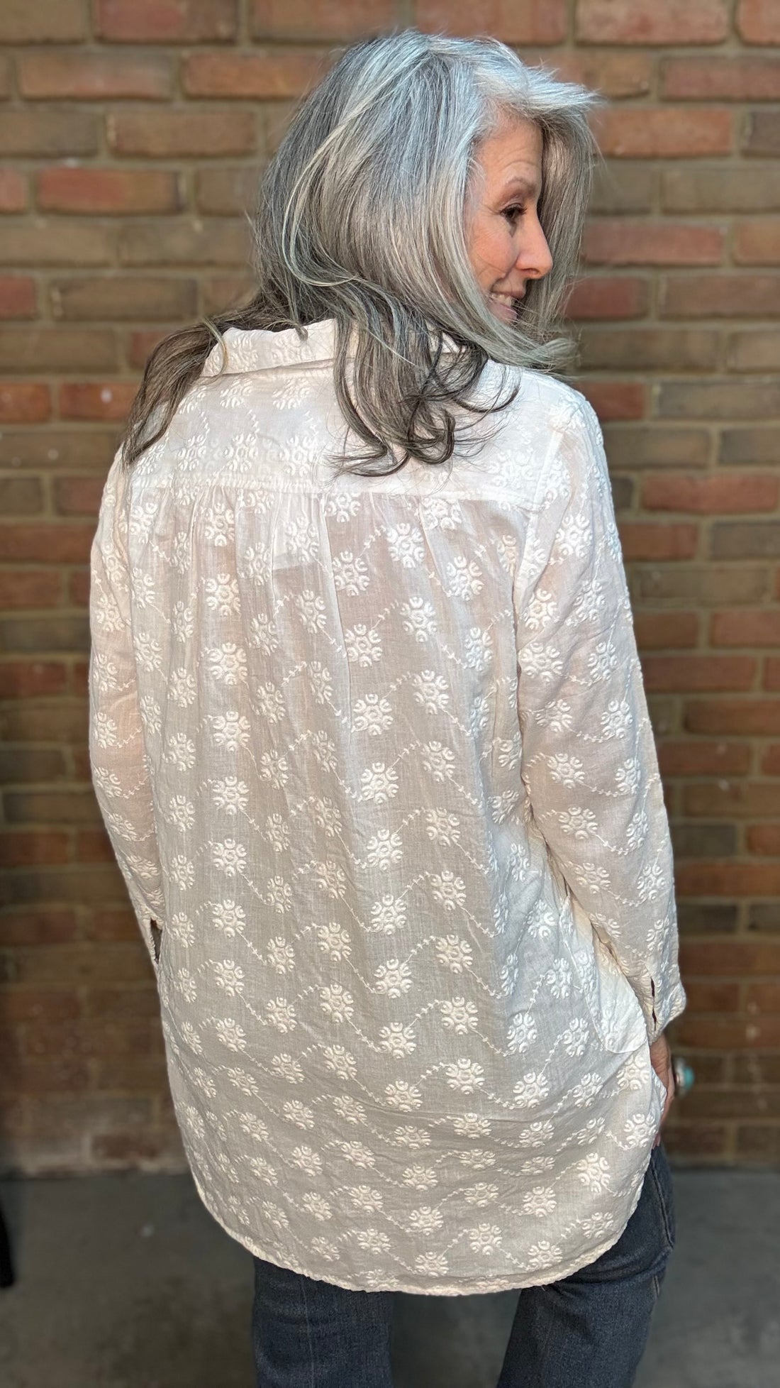 Tory Embroidery Tunic White