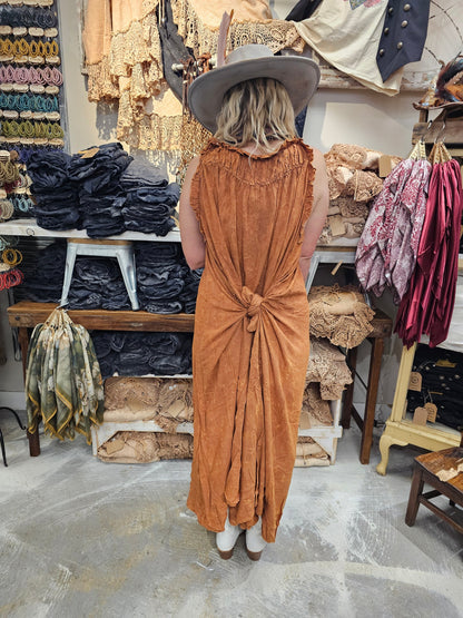Rust Tuck Dress