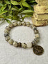 Dalmatian Jasper with Bee Drop Bracelet - Vintage Vault Boutique