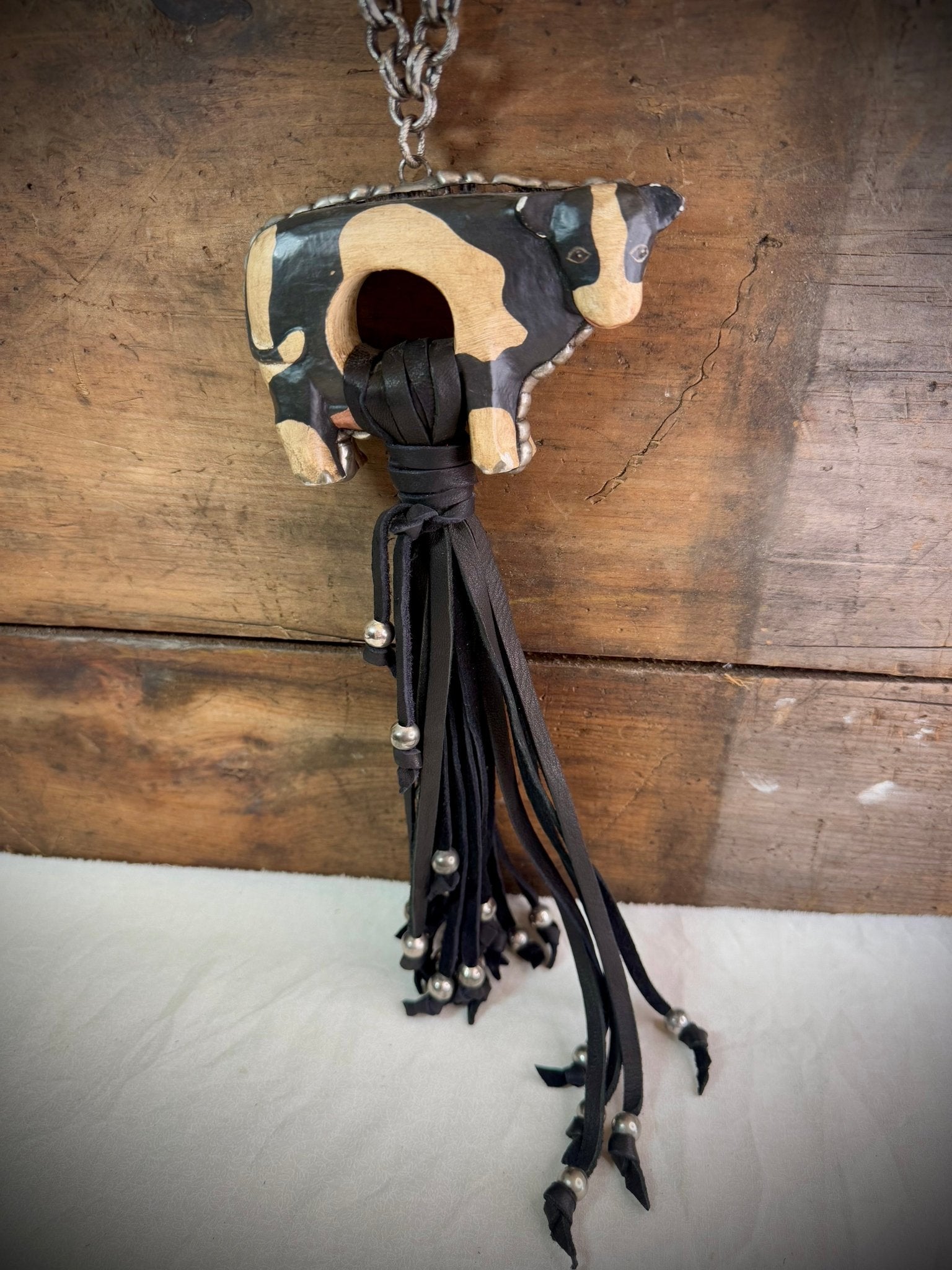 Wooden Cow Tassel Necklace - Vintage Vault Boutique
