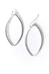 Brushed Silver Oval Frame Statement Earrings E039 - Vintage Vault Boutique