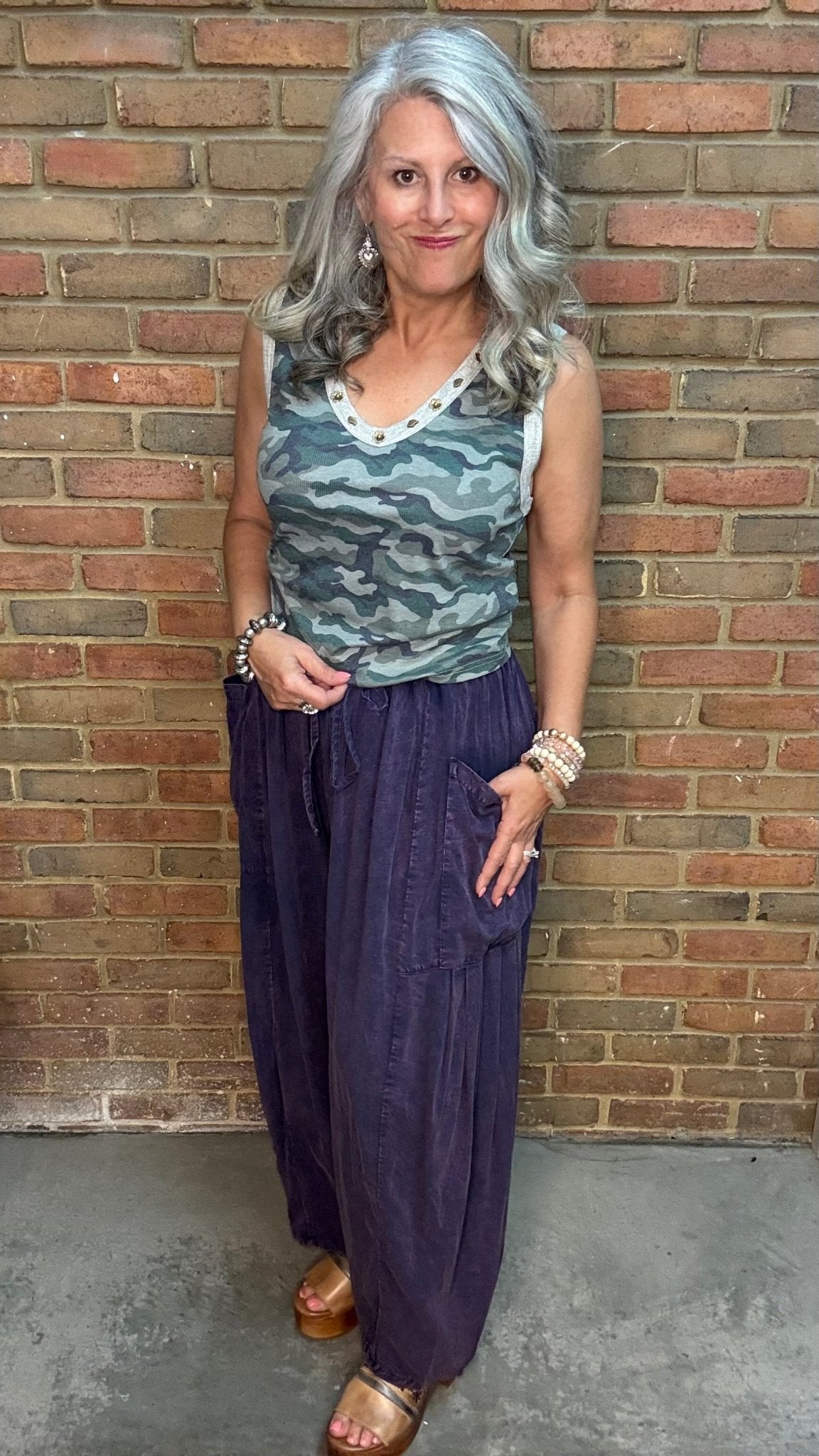 Camo V-Neck Tank Top - Vintage Vault Boutique