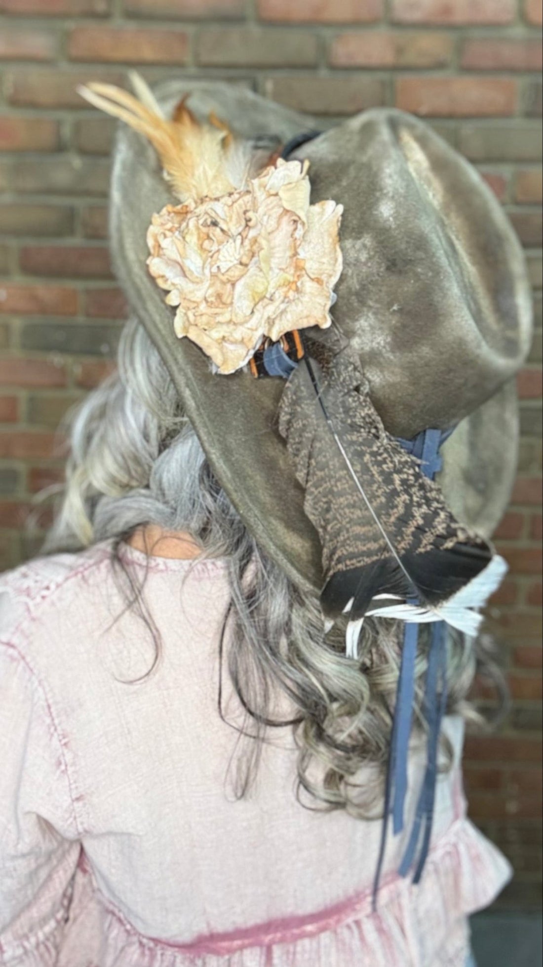Brown Hat with Embossed Band - A Rare Bird - Vintage Vault Boutique