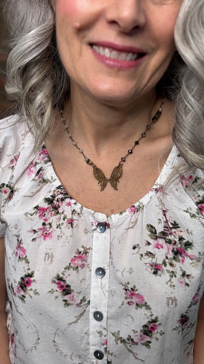 Floral Print Ruffle Bottom Blouse