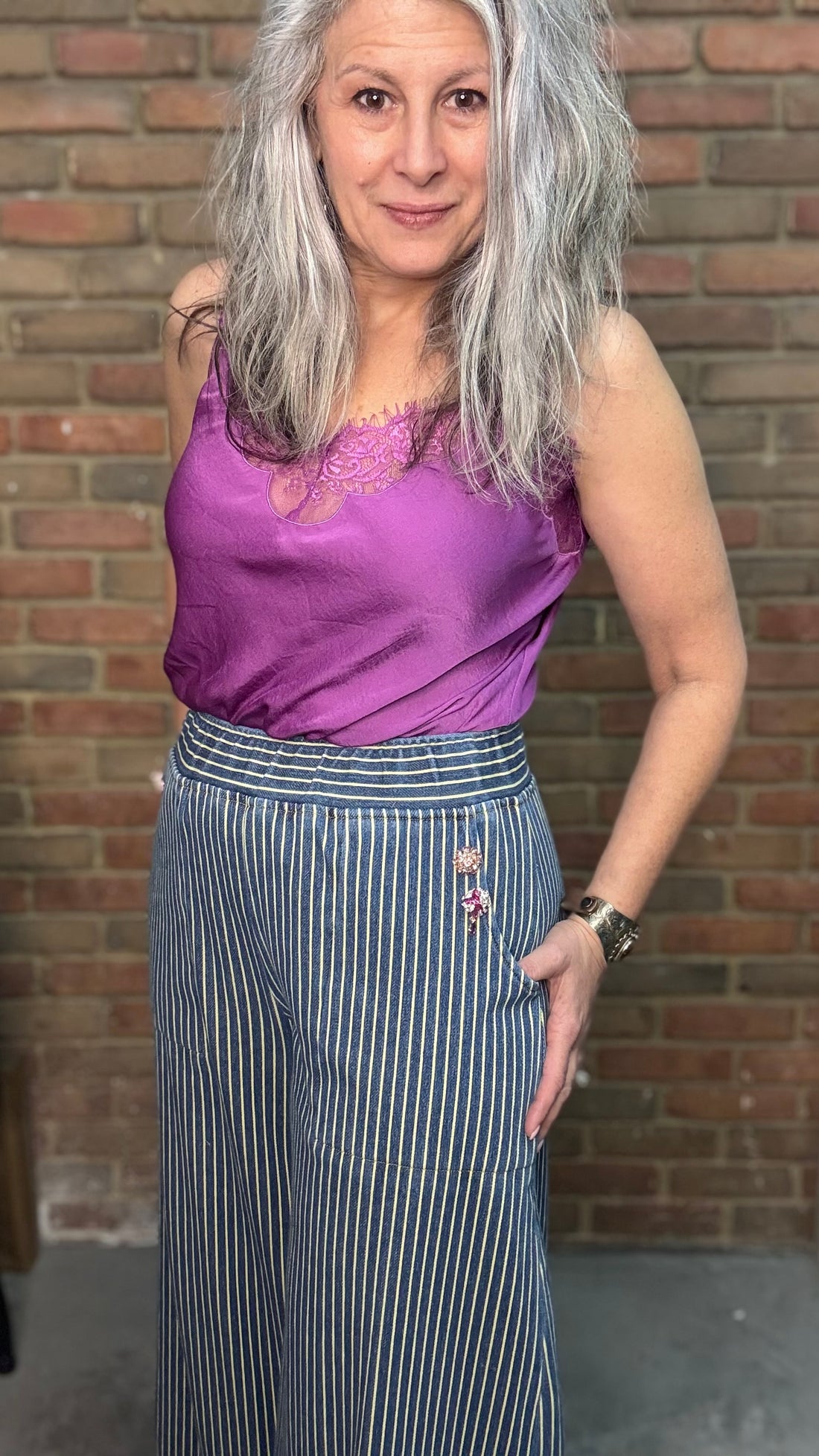 Alaia Stripe Denim Pants